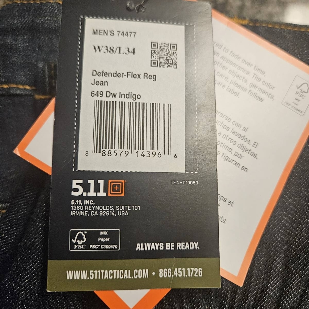 5.11 Tactical Men's Defender-Flex Regular Jeans - Indigo